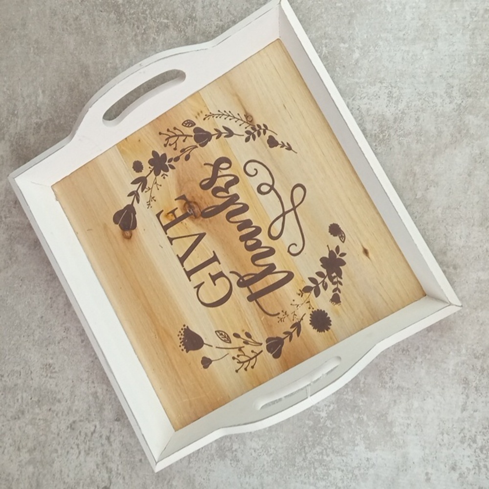 🍂 Fall Give Thanks Wood Tray
